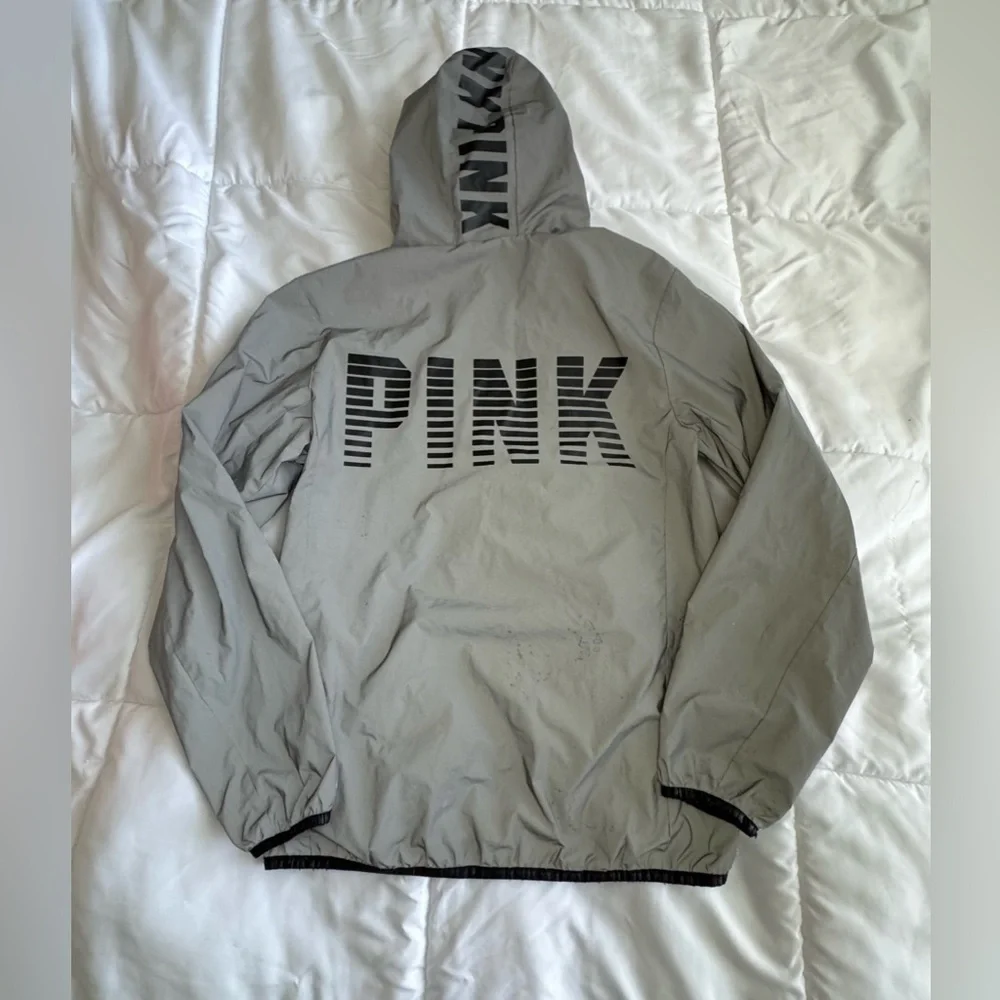 Vintage Y2K  PINK Victoria's Secret Gray Hooded Jacket